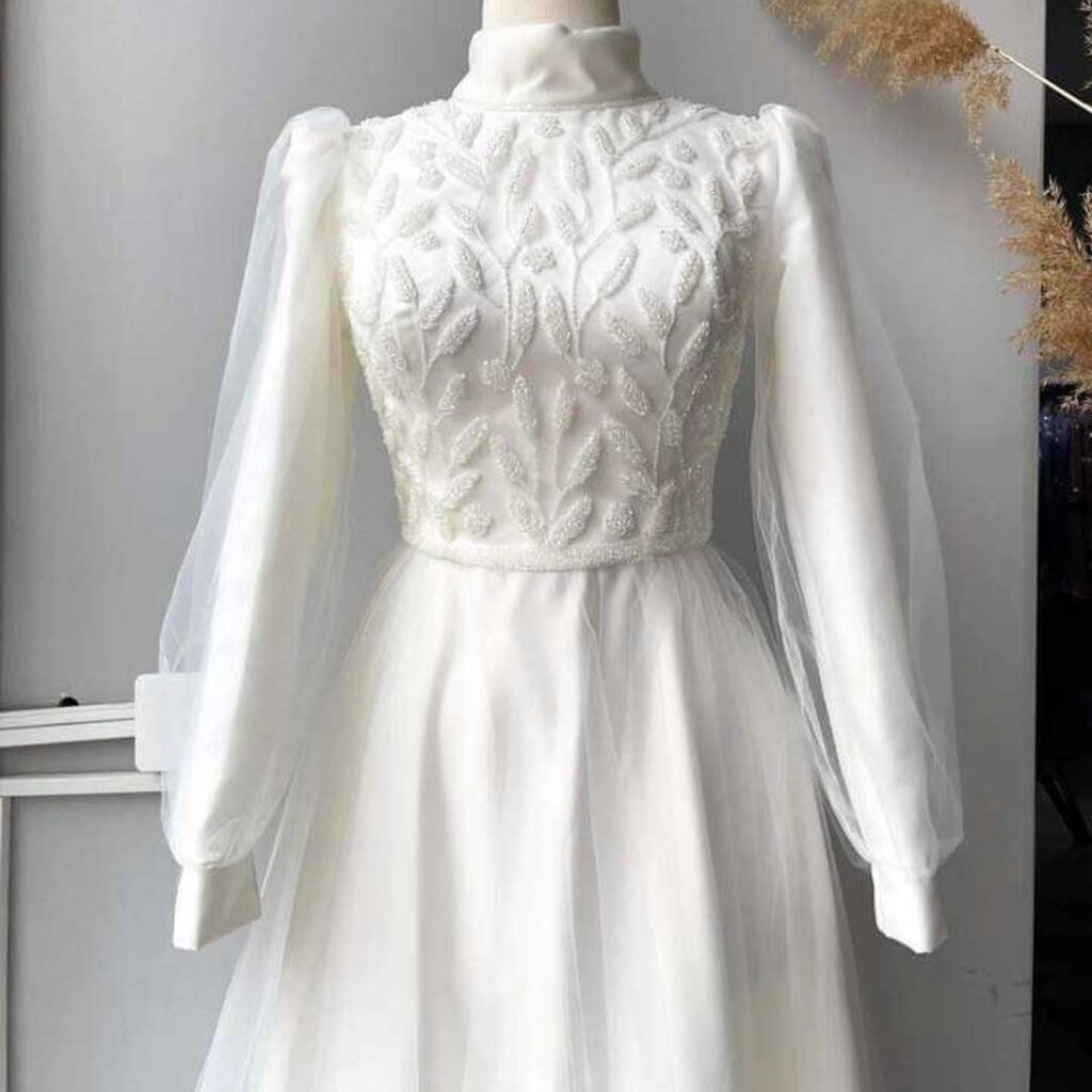 لباس عروس پوشیده گیپور