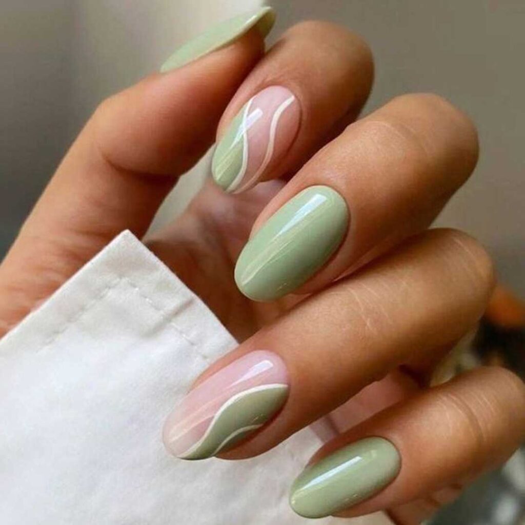 مدل های جدید ناخن دخترانه با طراحی سبز رنگ