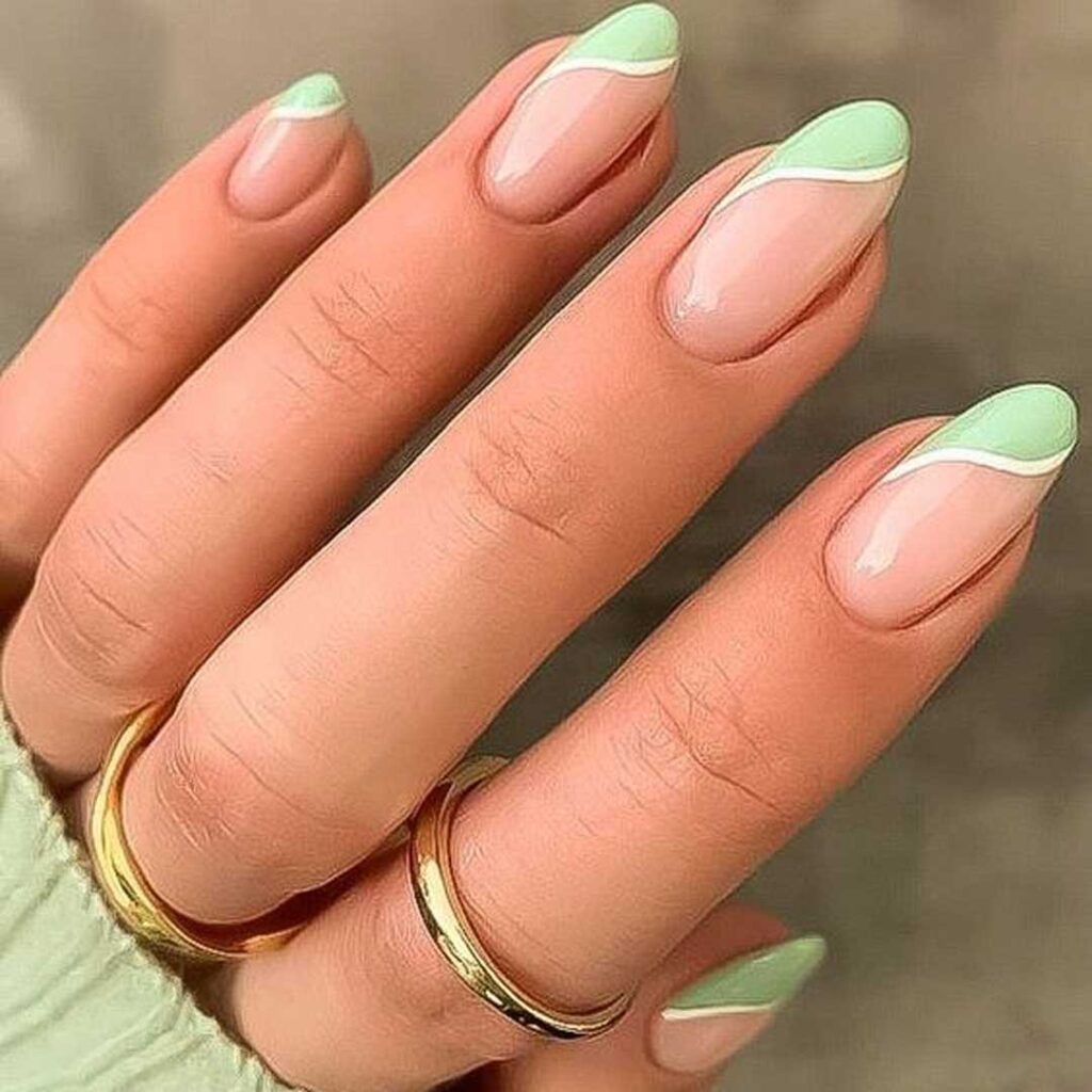 مدل های جدید ناخن دخترانه با طراحی سبز رنگ