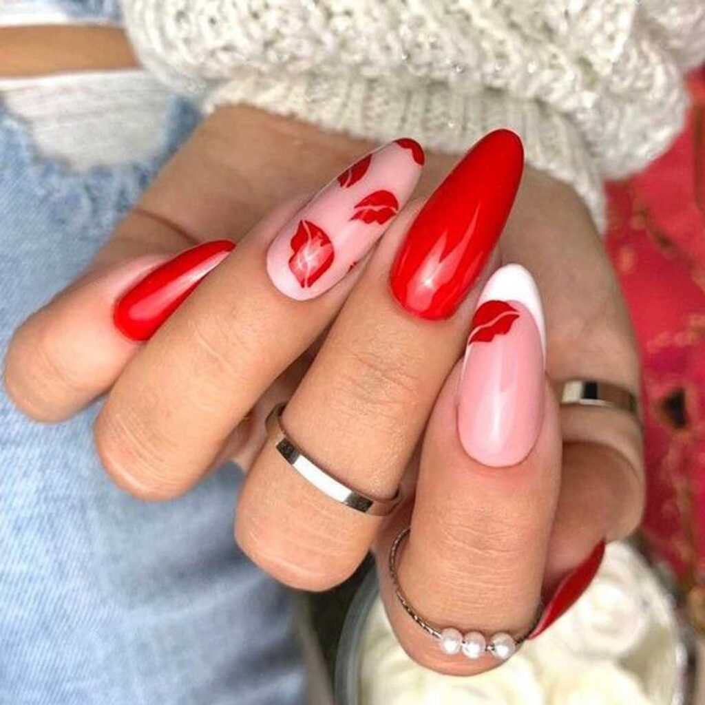 مدل های کاشت ناخن با طراحی لب