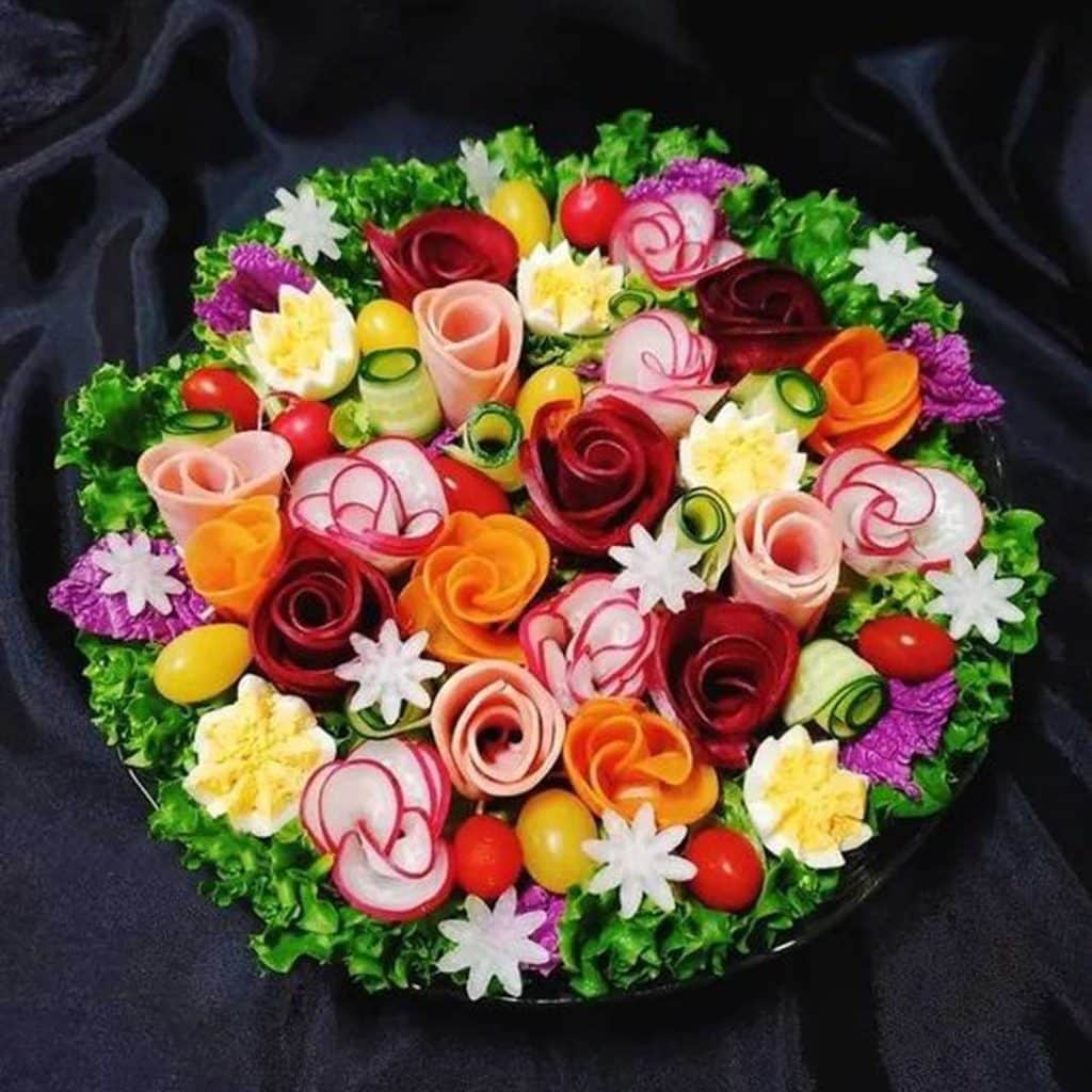 تزیین میوه به شکل گل