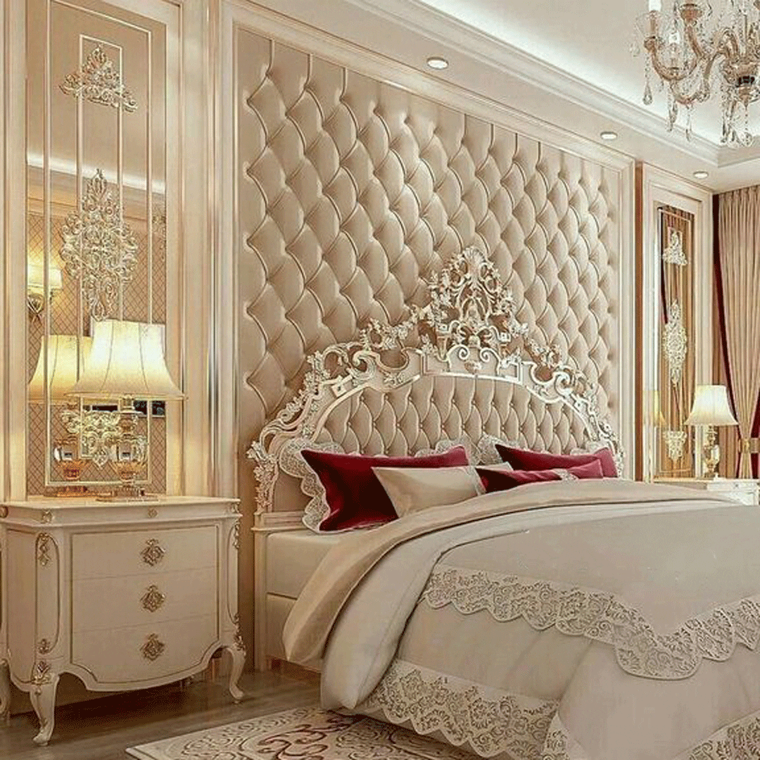 دکوراسیون اتاق خواب با تخت سلطنتی شیک