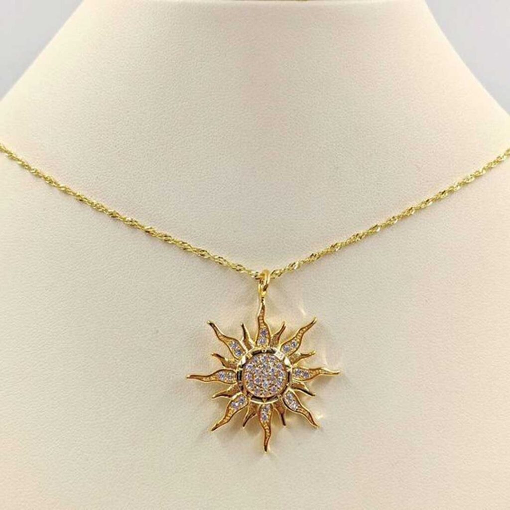 گردنبند طلای خورشیدی الماسی