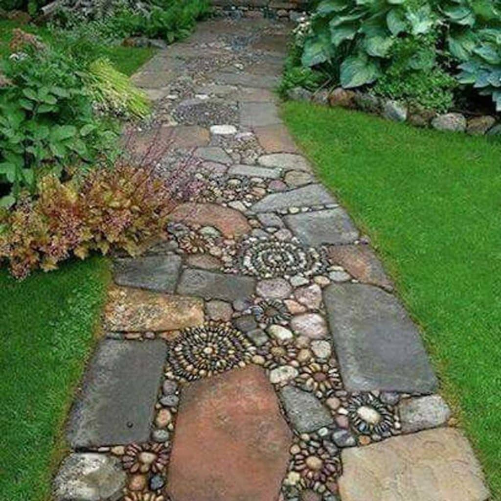 دیزاین کف راهرو باغ سنگی