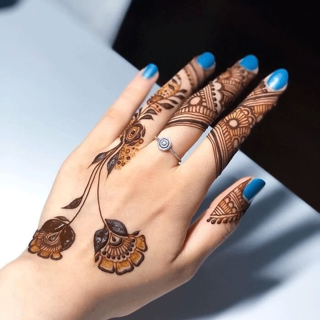 حنای دست طرح گل