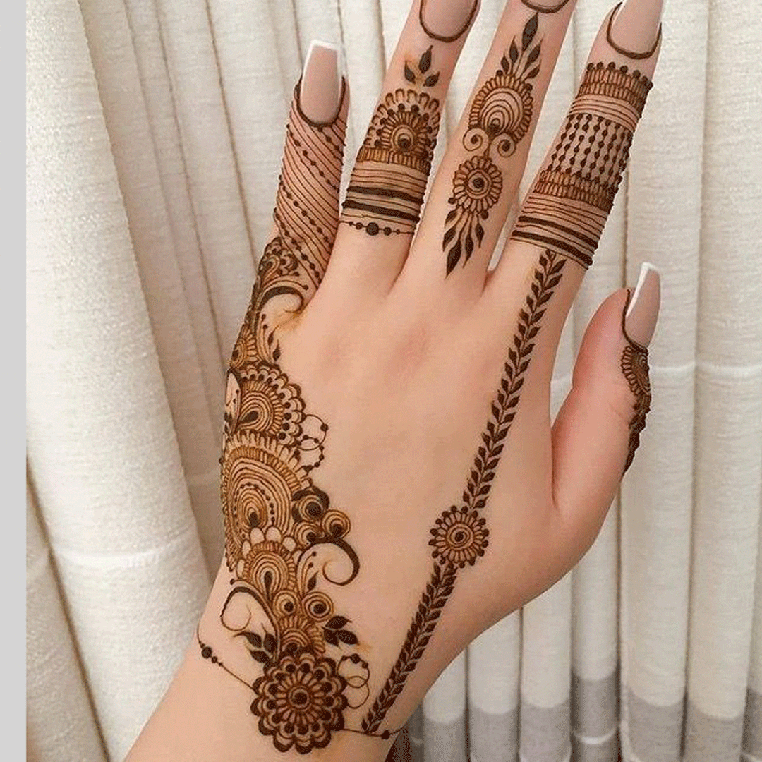 حنای دست طرح گل ساده