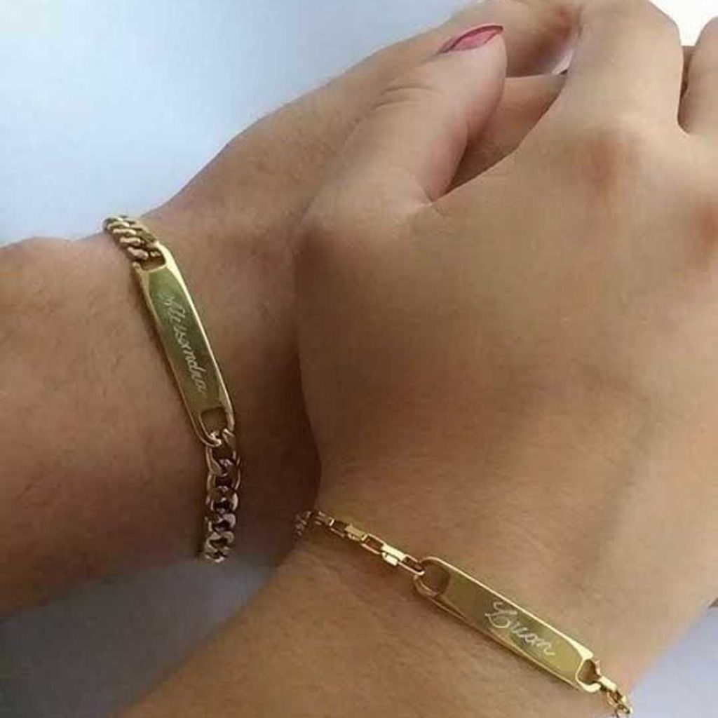 دستبند ست دختر و پسر پلاکی