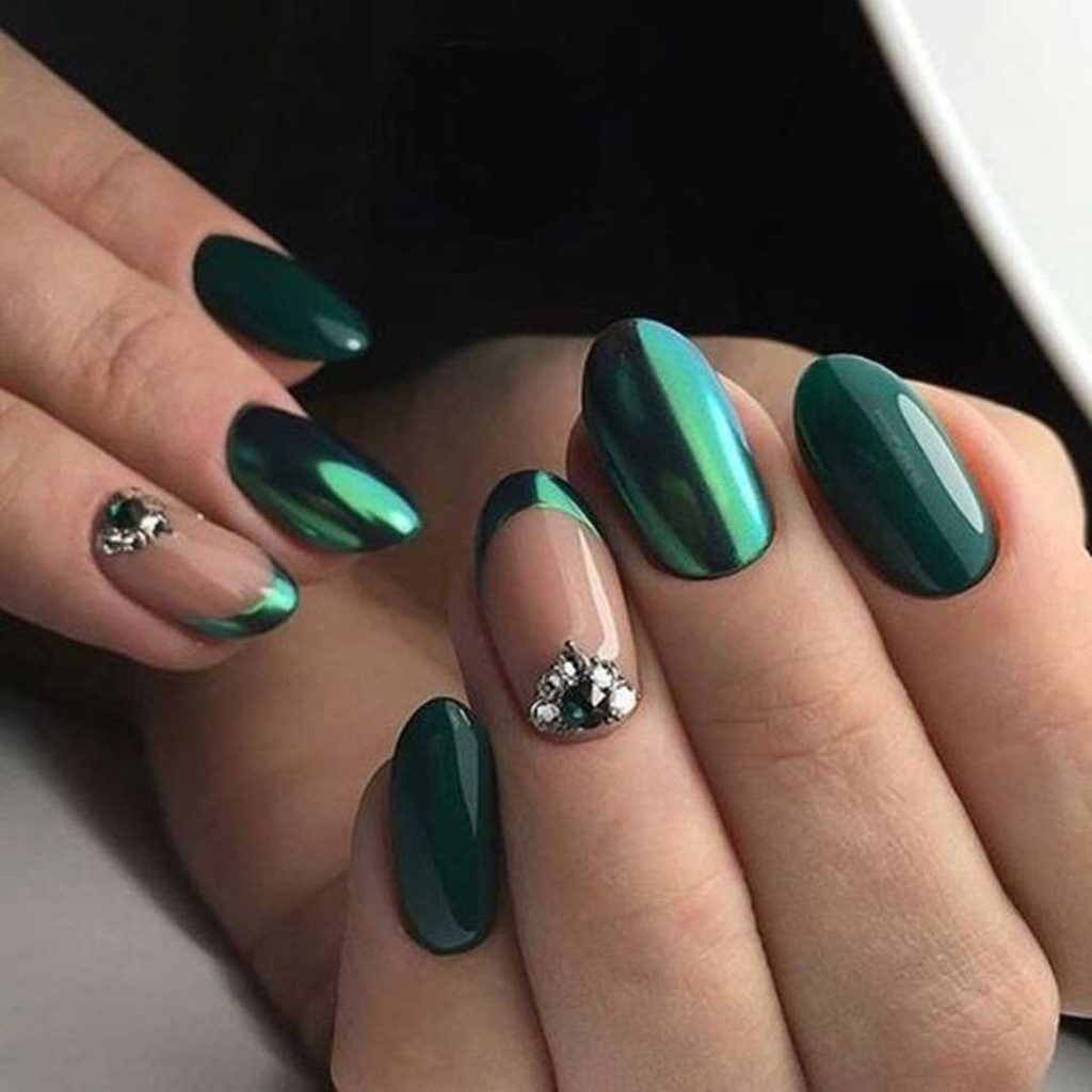 ناخن کروم سبز