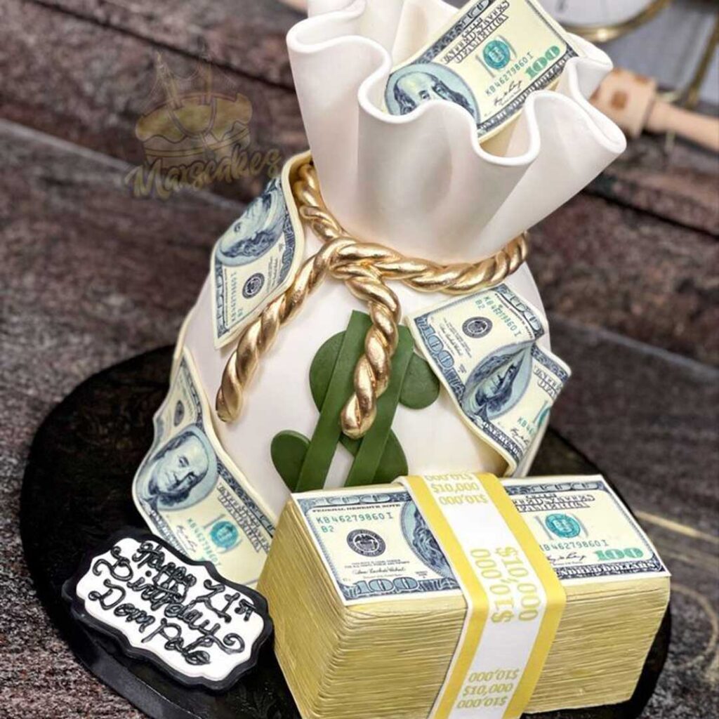 کیک تولد کیسه پول