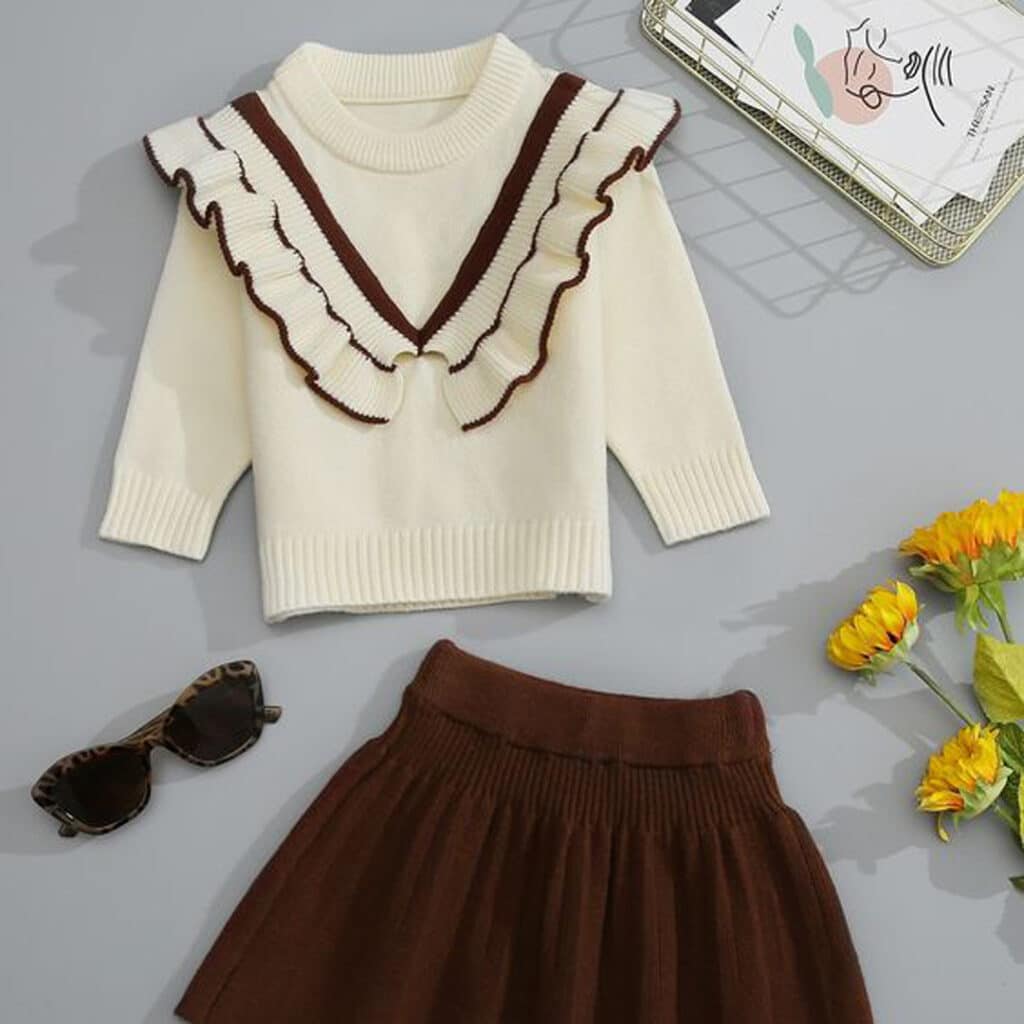 خاص ترین لباس پاییزی بچه گانه با رنگ قهوه ای سال 1402