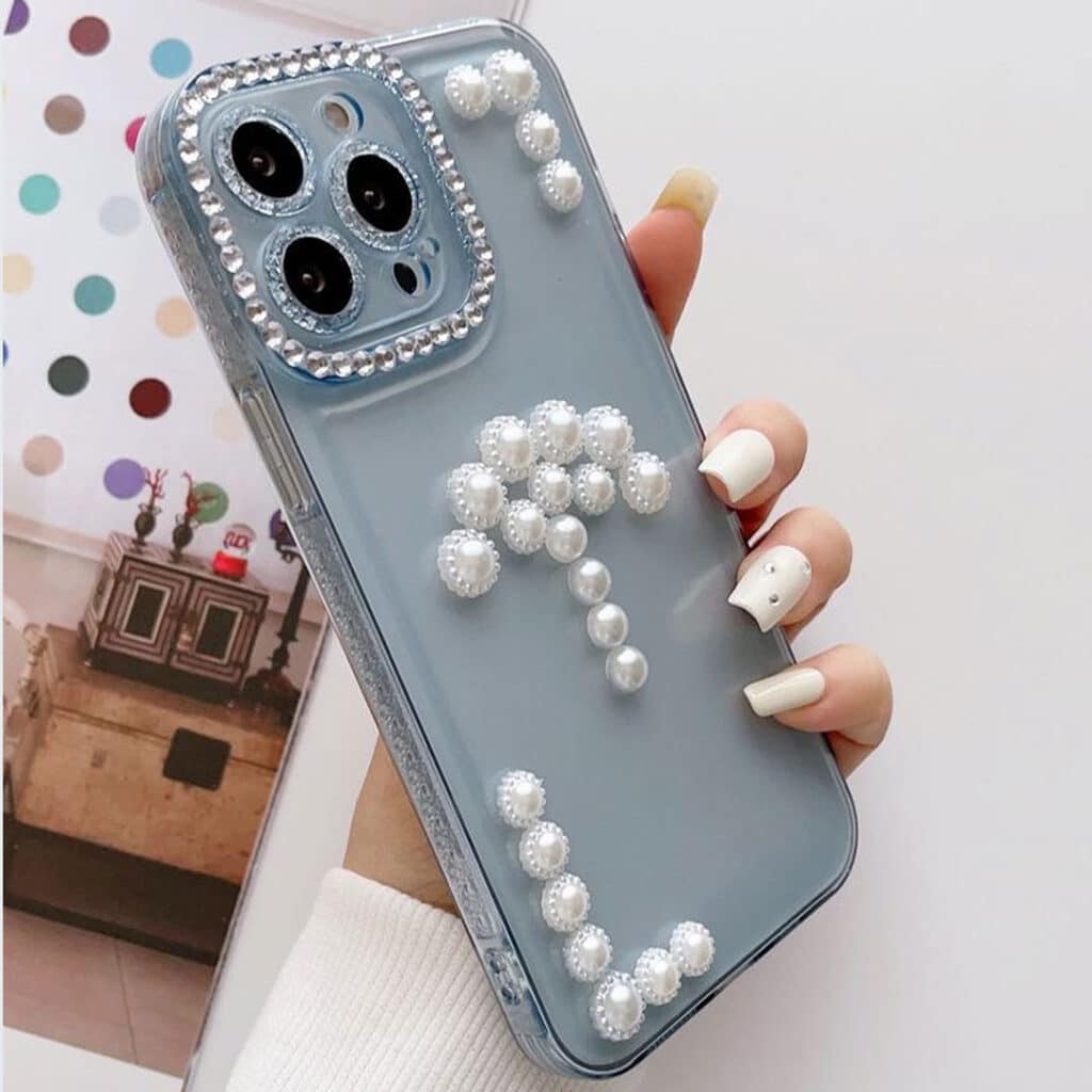 کاور موبایل مرواریدی آبی