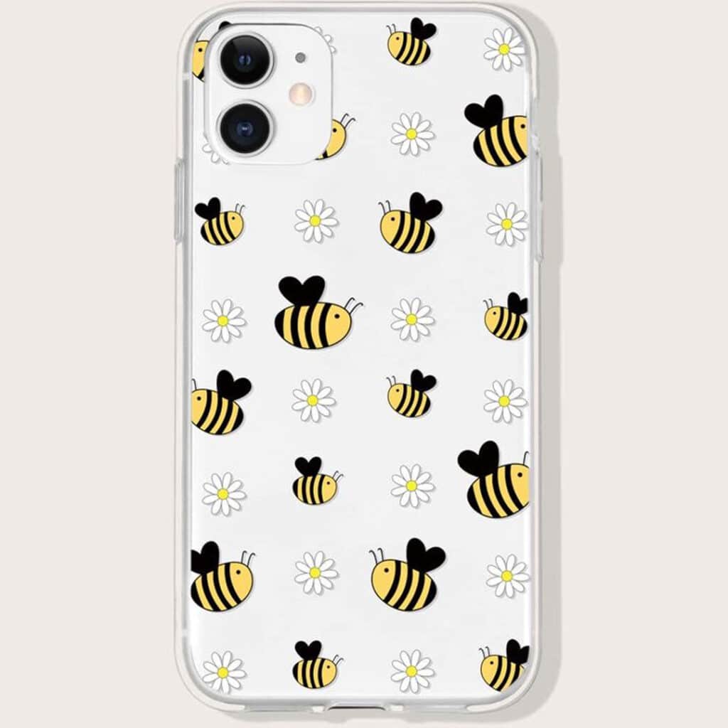 کاور موبایل زنبورعسل سفید کارتونی