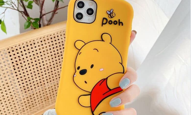 کاور موبایل خرسی Pooh زرد