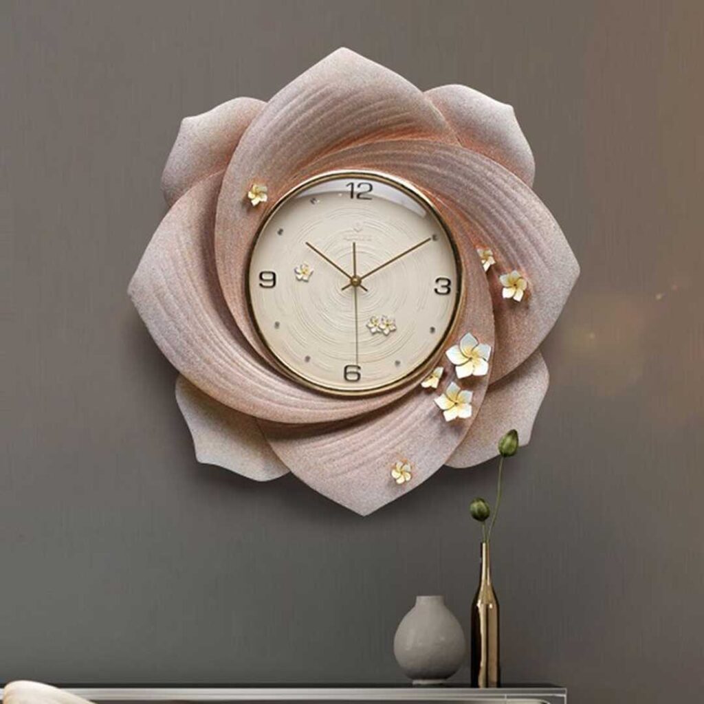 ساعت دیواری طرح گل مینیمال