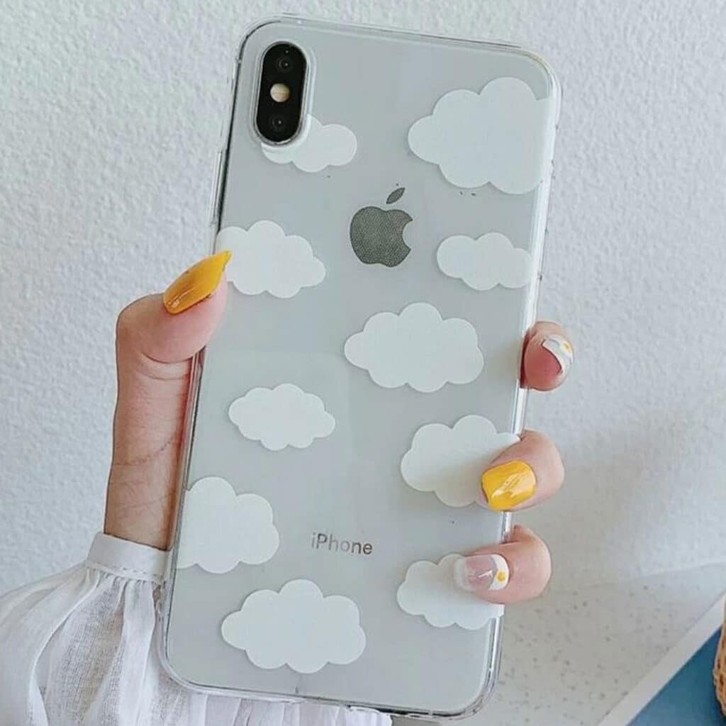 کاور موبایل ابری سفید ساده
