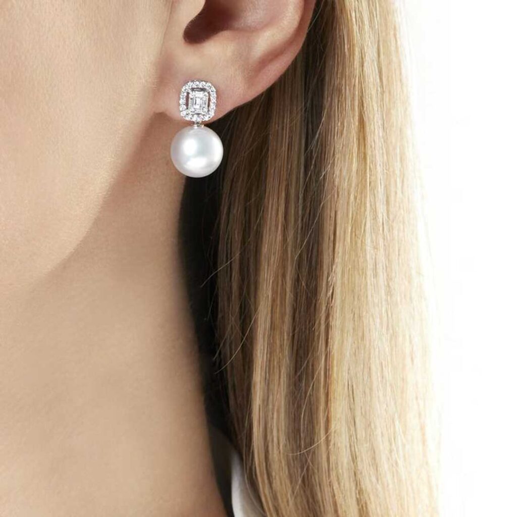 گوشواره جواهر مروارید ساده