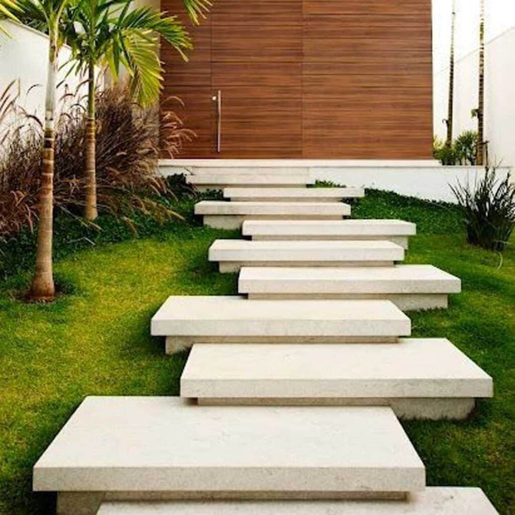 طراحی پله باغ و حیاط در هم