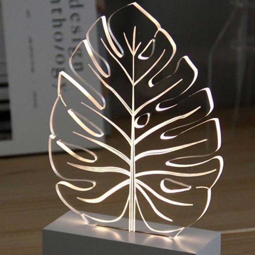 روشنایی رومیزی مینیمال طرح برگ