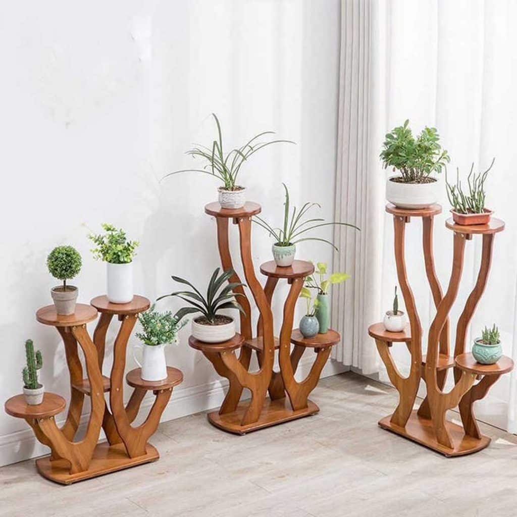 استند چوبی گلدان لوکس