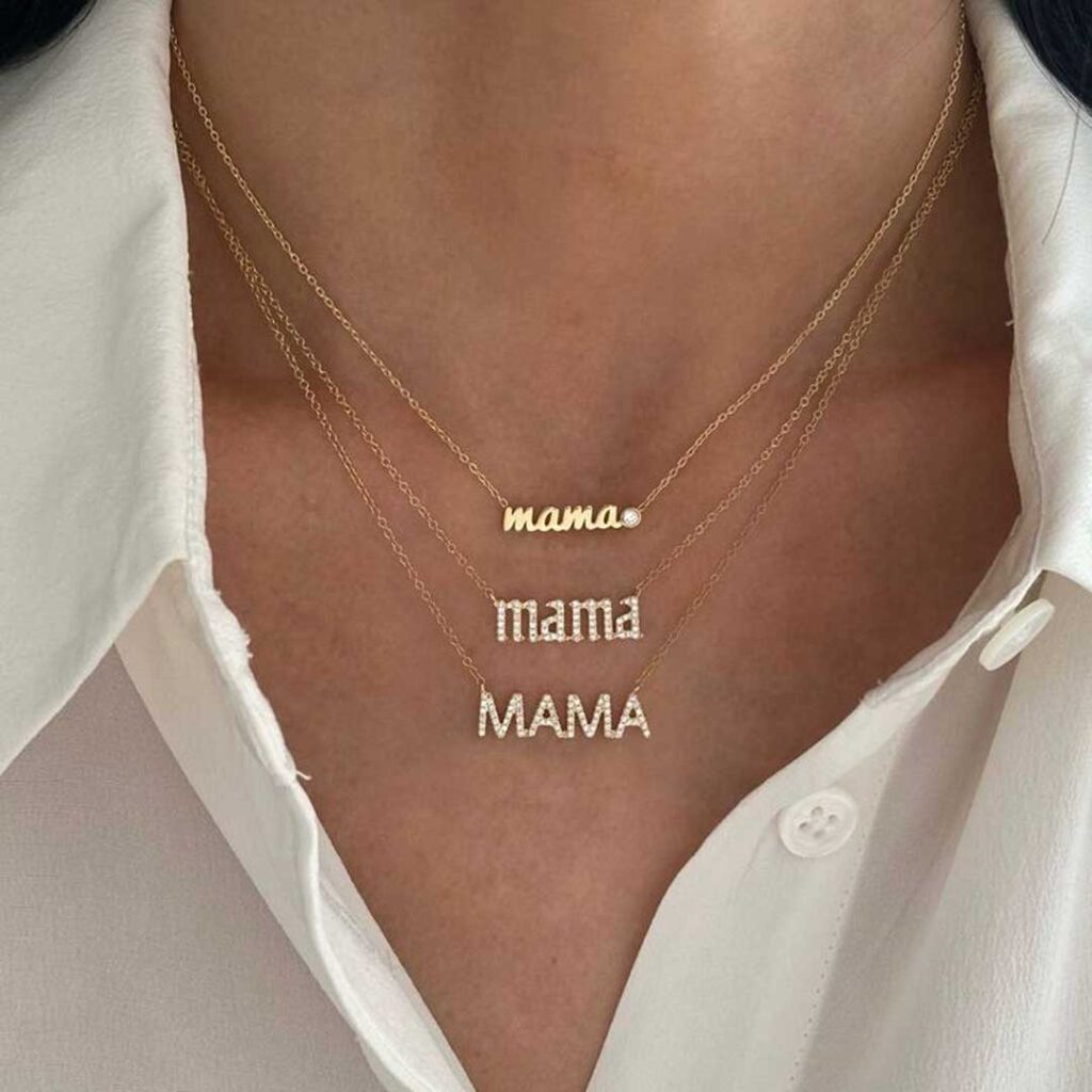 جذاب ترین مدل گردنبند زنانه طرح اسم ماما