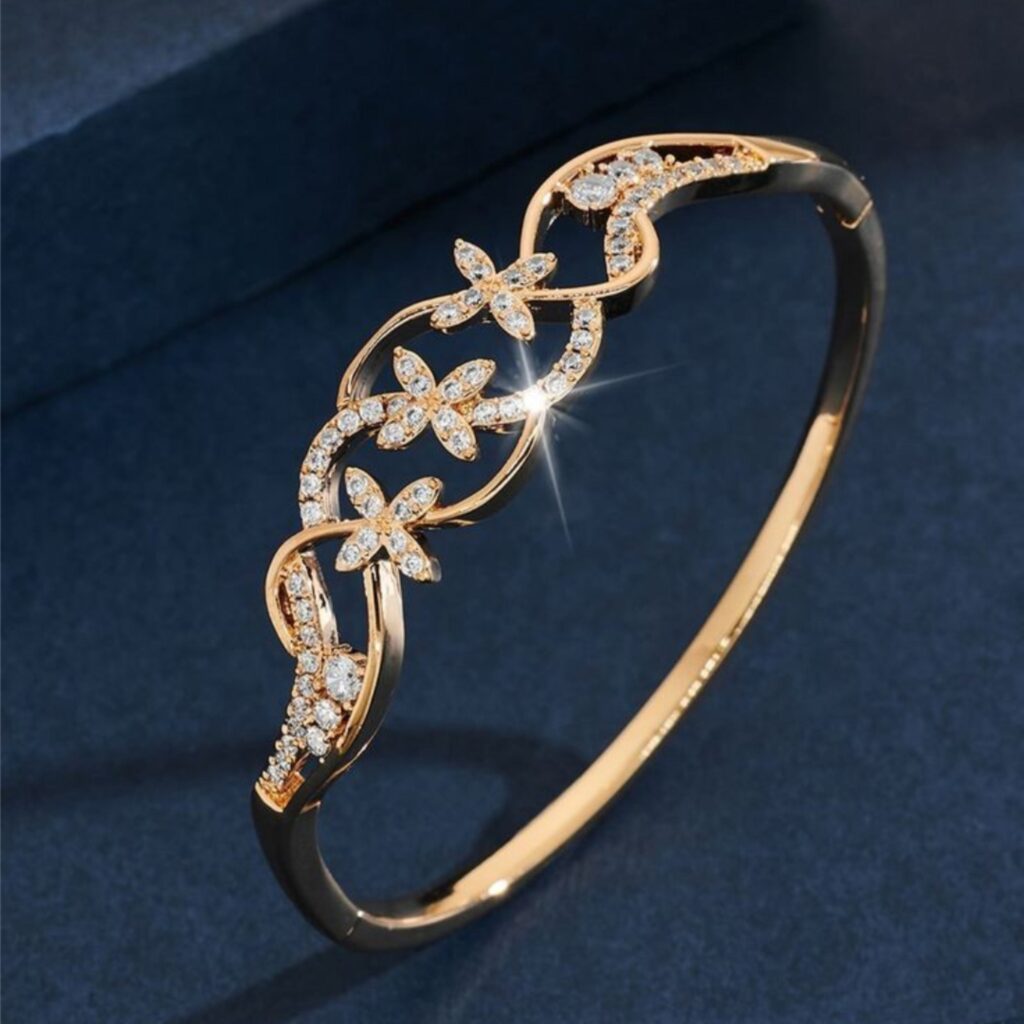دستبند طلا زنانه نگین دار