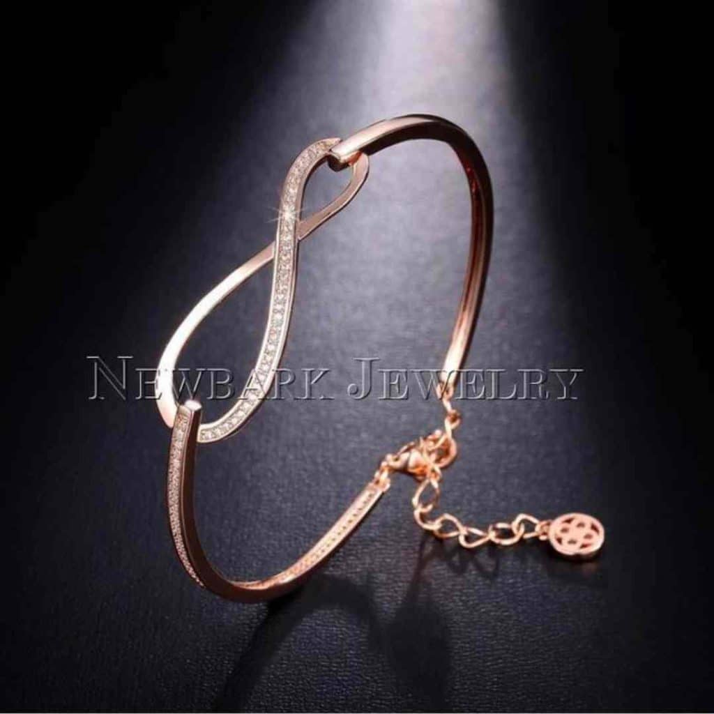 دستبند طلا بی نهایت نگین د ار