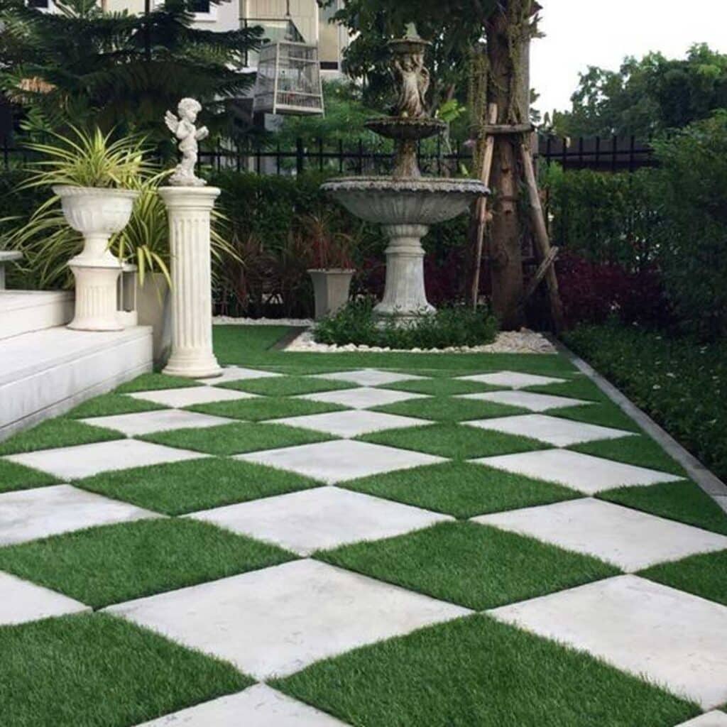  دیزاین چمن مصنوعی شطرنجی