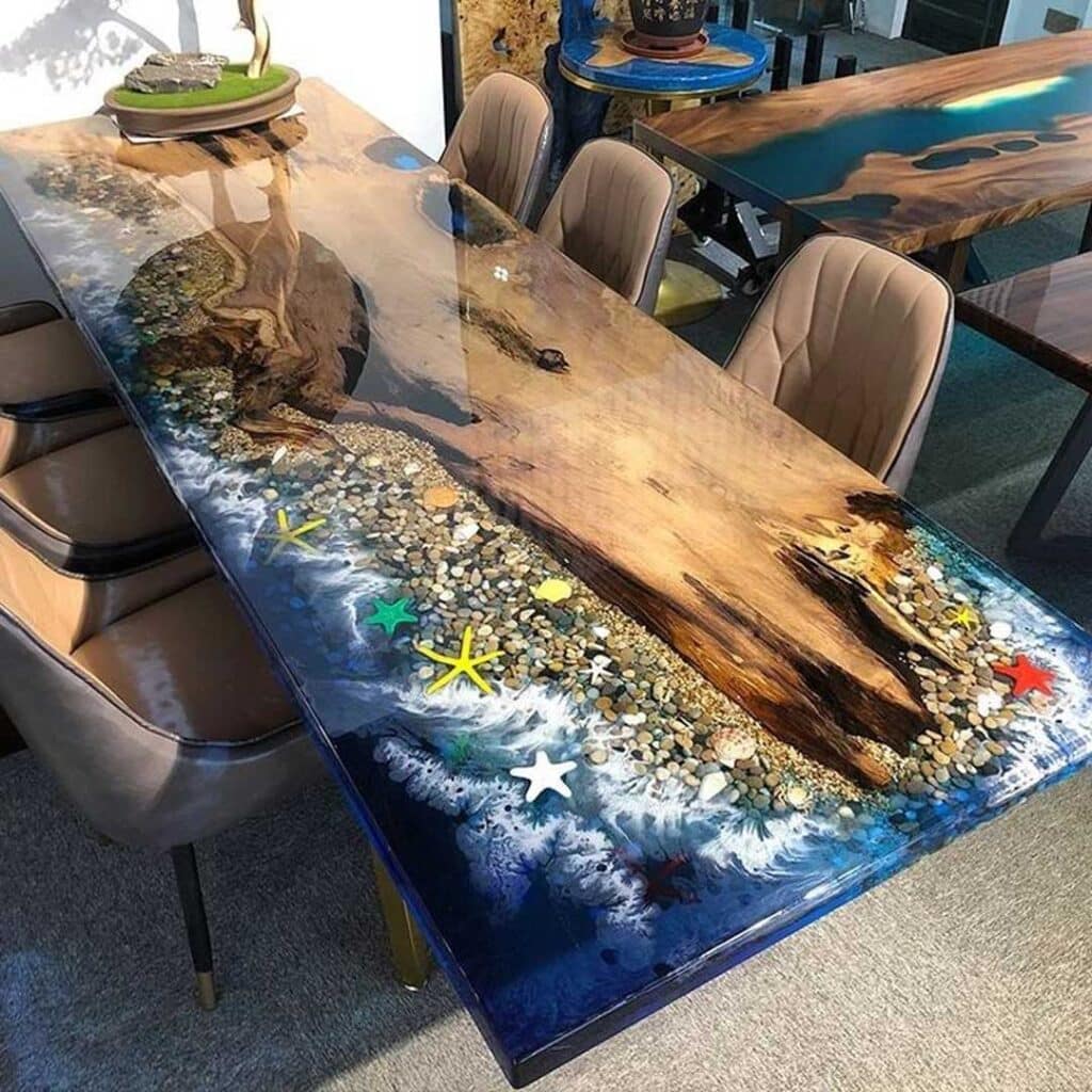 میز غذاخوری رزین دریایی