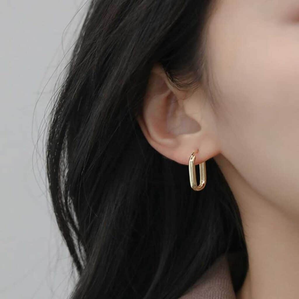 گوشواره حلقه ای مستطیلی