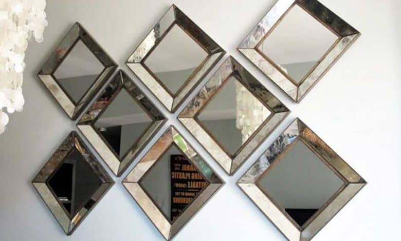 آینه دیواری طرح لوزی