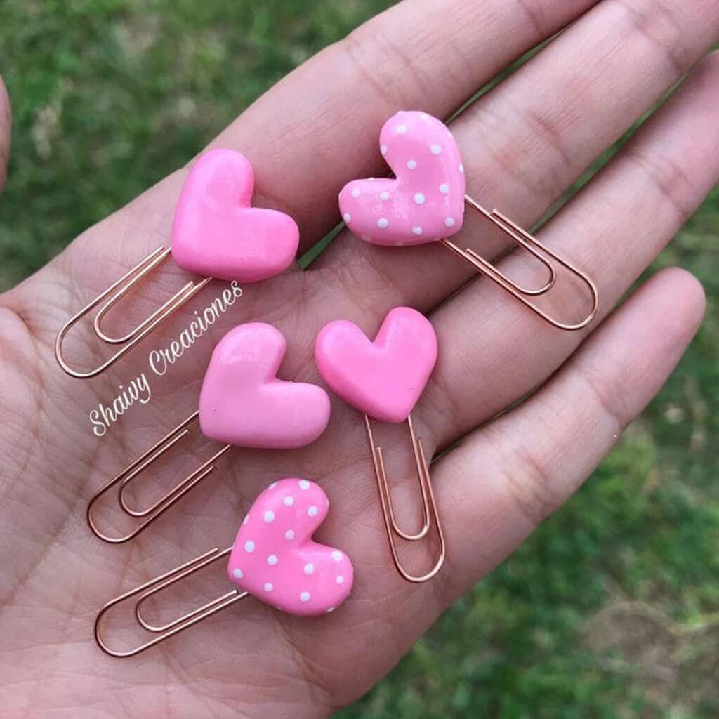 گیره کاغذ فانتزی قلبی صورتی