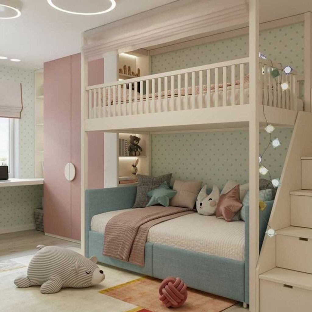 دیزاین تخت خواب دو طبقه اتاق نوجوان