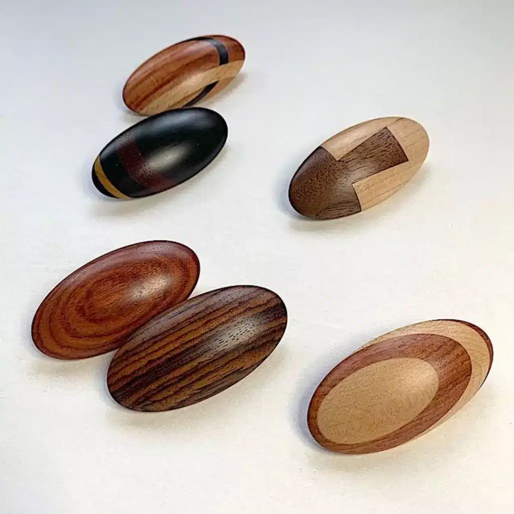 گیره موی طرح چوبی بیضی