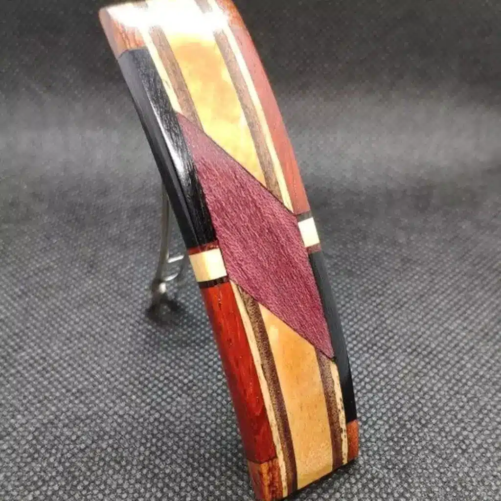 گیره موی طرح چوبی مستطیلی