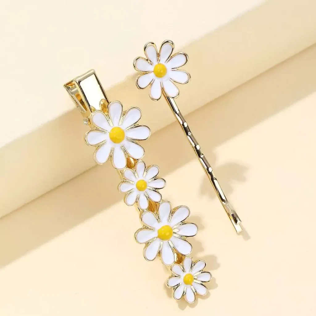 سنجاق سر فلزی طرح گل شیک