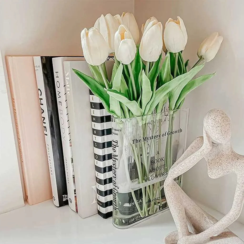 گلدان شیشه ای دکوراتیو کتابی
