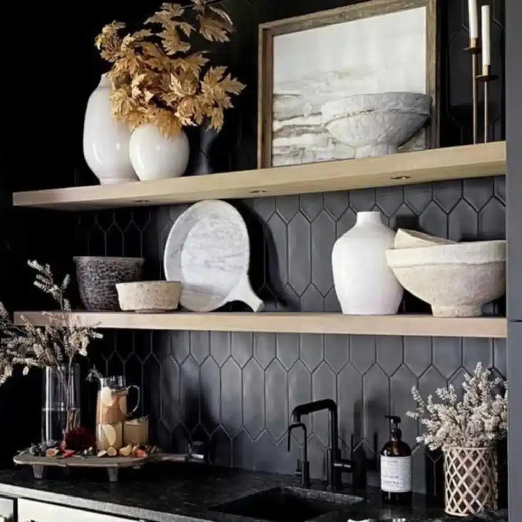 دکوراسیون شلف دیواری آشپزخانه سنتی