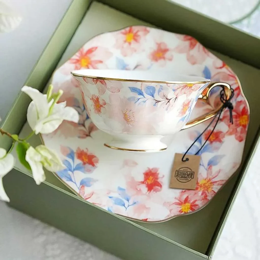 فنجان قهوه خوری گل گلی شیک