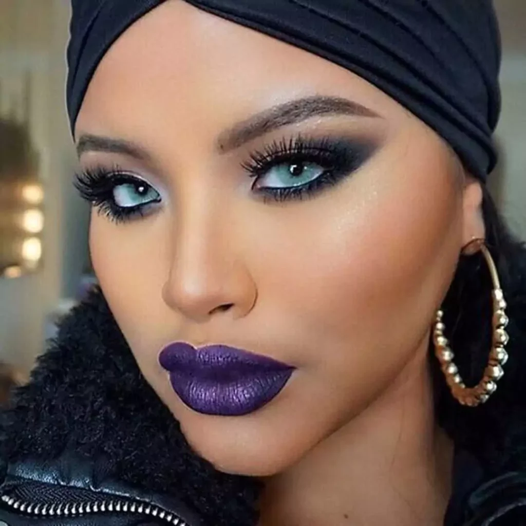 میکاپ با رژ بنفش