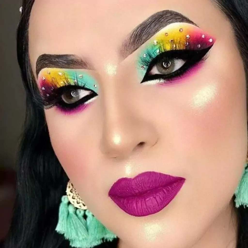 میکاپ با رژ بنفش