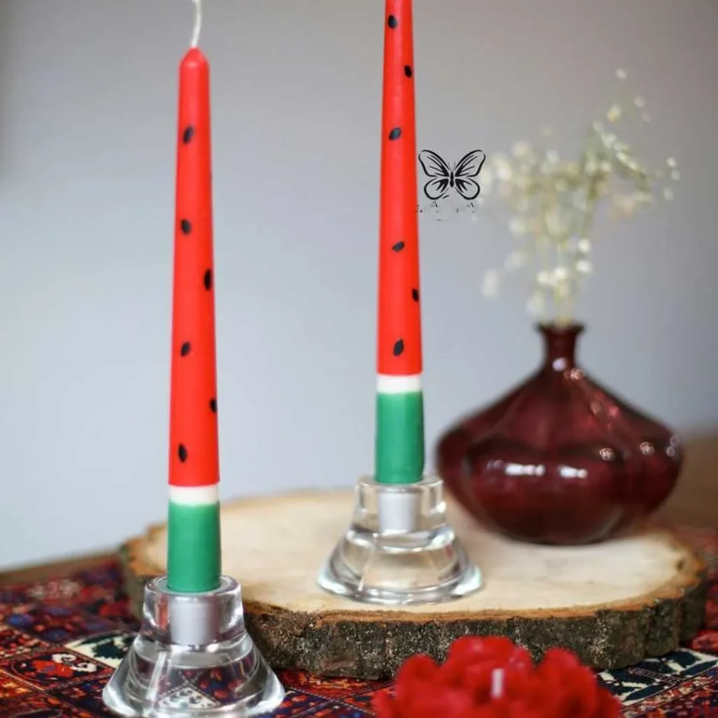  شمع طرح دسر و میوه هندوانه