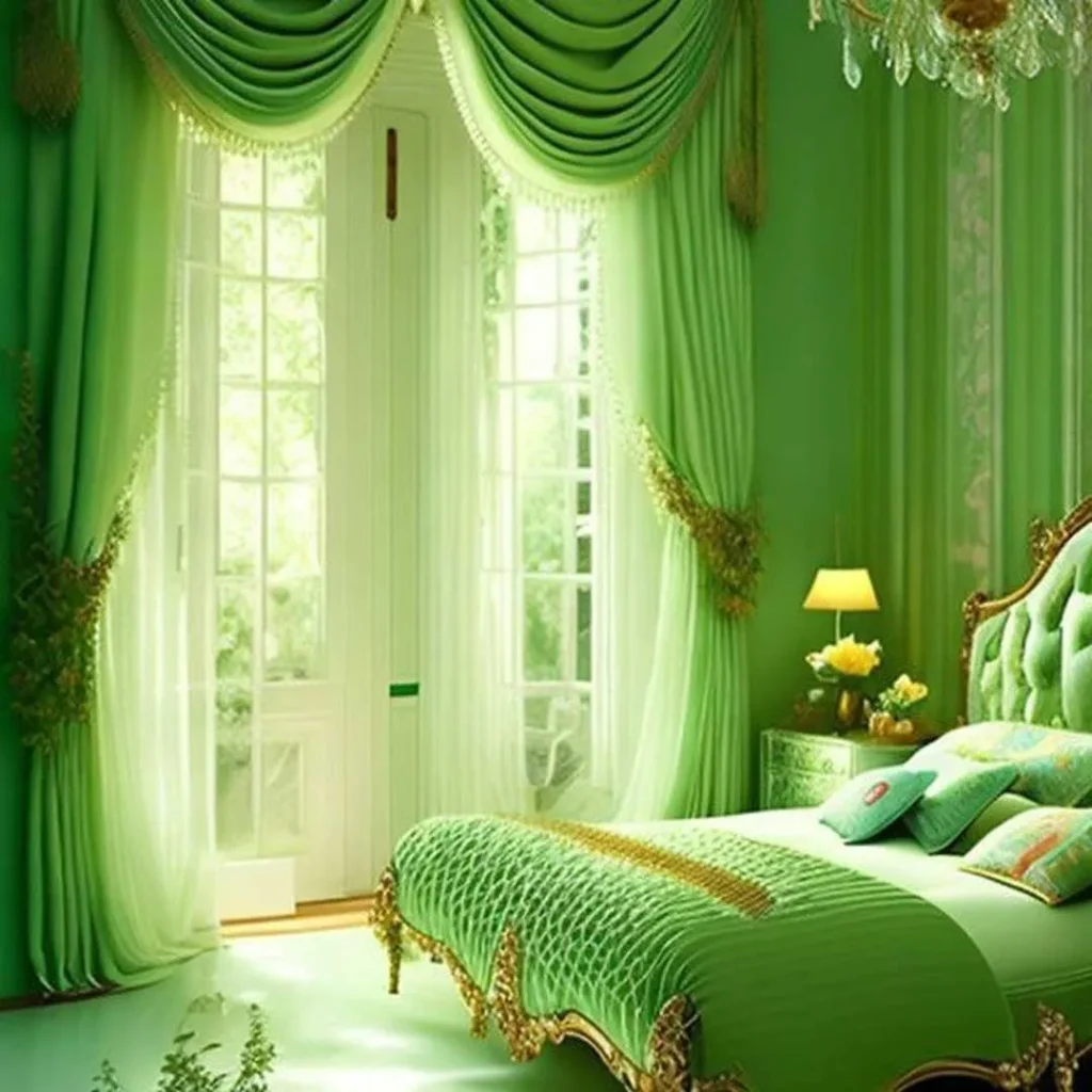 دکوراسیون اتاق خواب سبز  مدرن