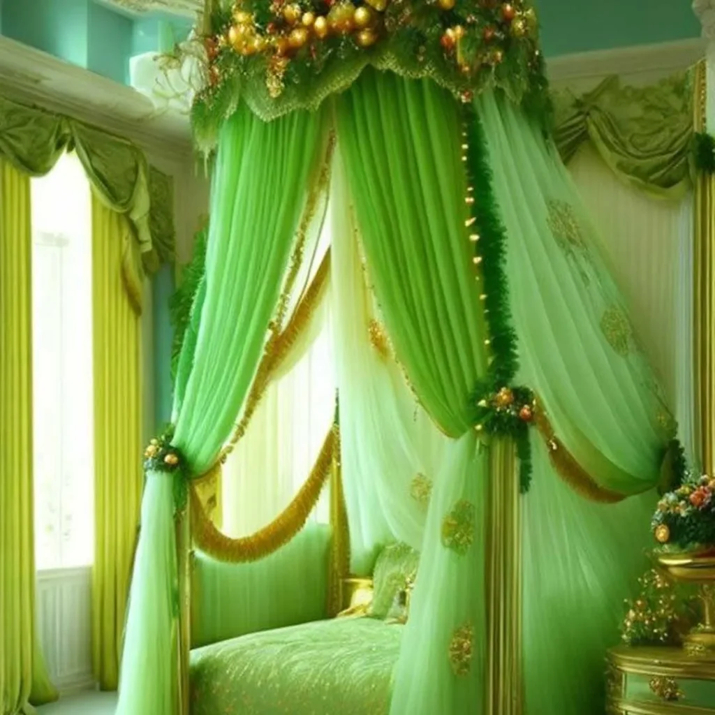 کوراسیون اتاق خواب سبز  فسفری 
