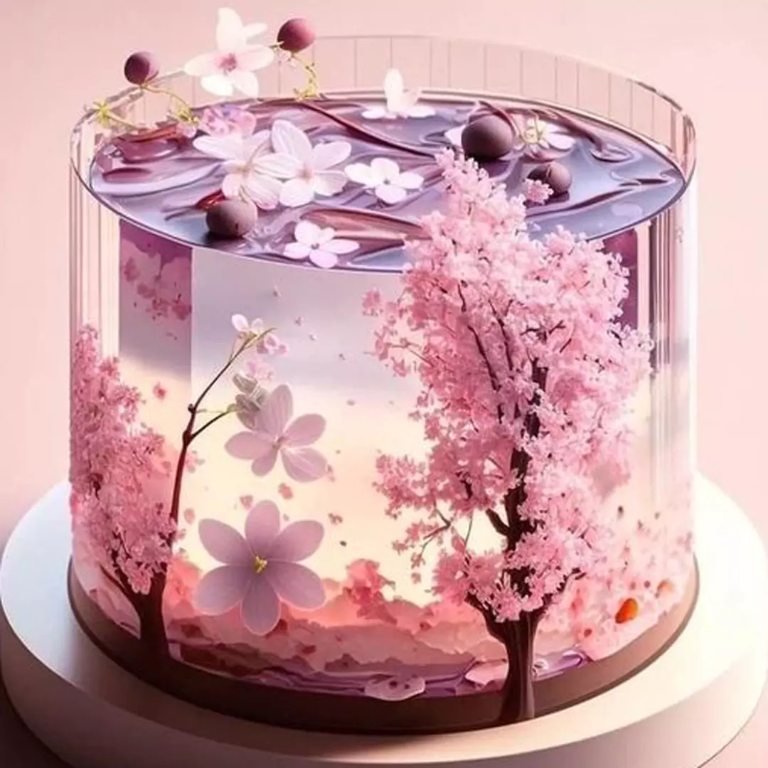 کیک ژله ای منظره