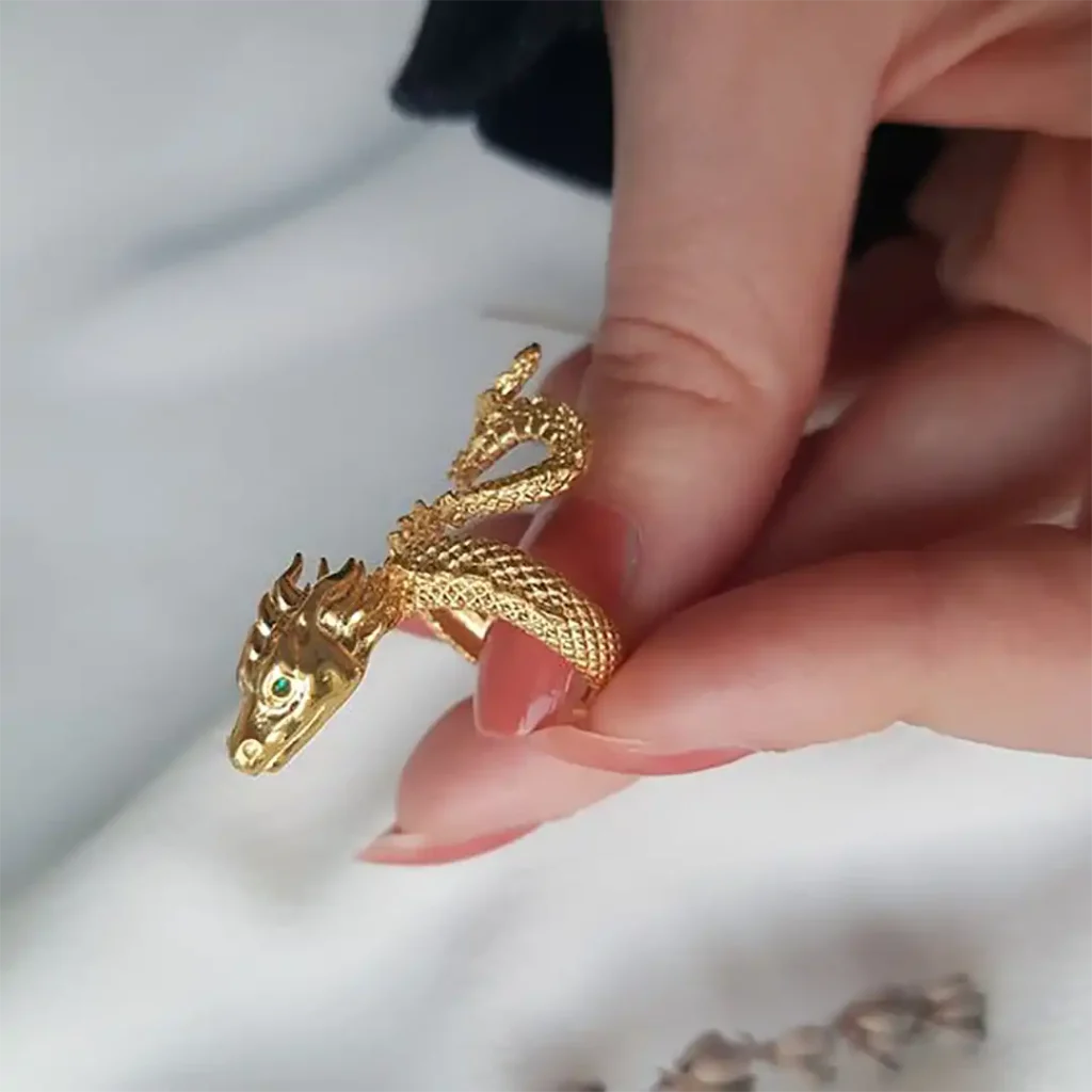 انگشتر طلا مدل اژدها
