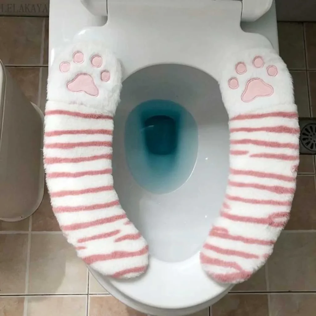 کاور توالت فرنگی کارتونی رد پای گربه