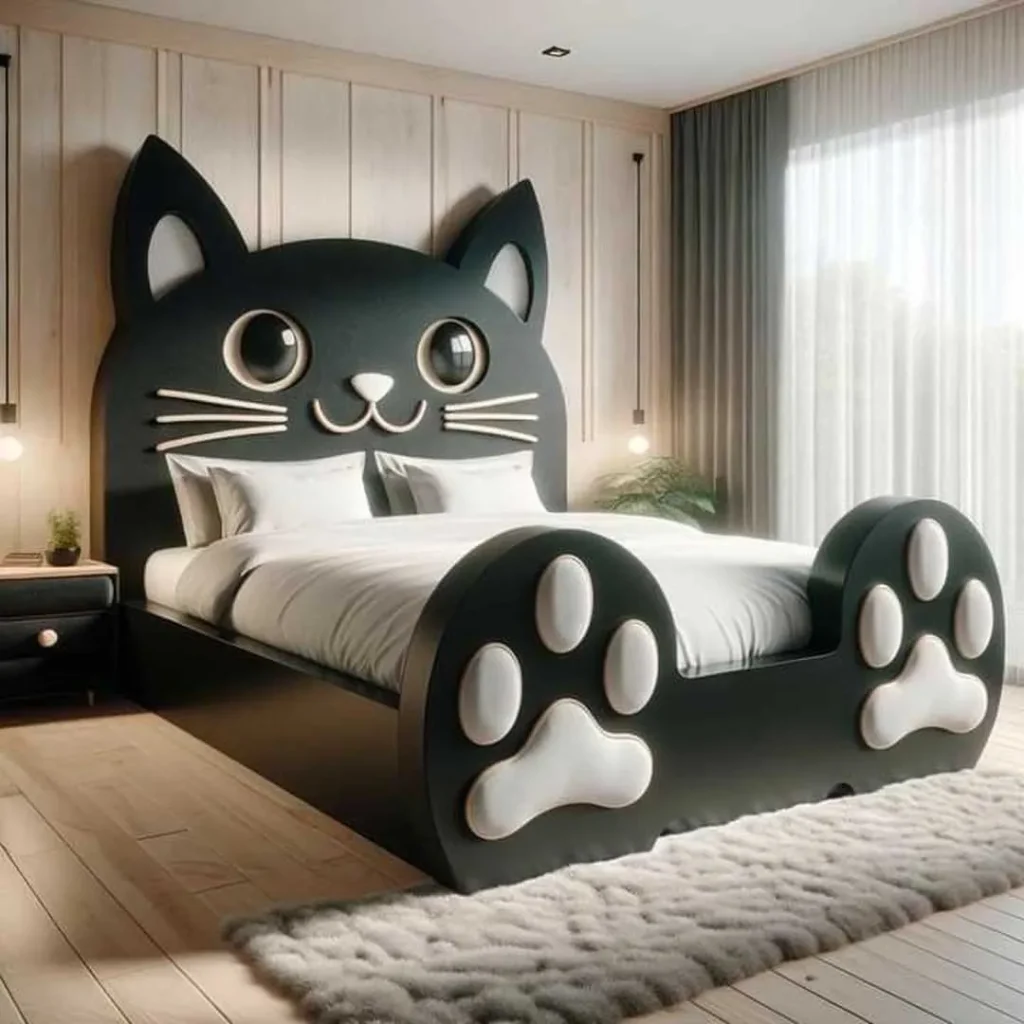  تخت خواب فانتزی طرح گربه سیاه