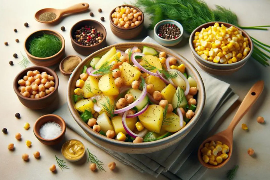 طرز تهیه و مواد لازم سالاد سیب زمینی با قارچ