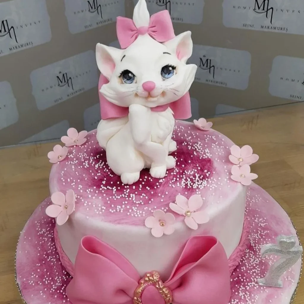 کیک طرح گربه فانتزی دخترانه