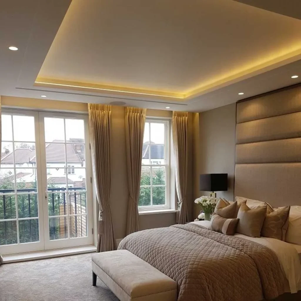 طراحی کناف کاری سقف اتاق خواب دکوراتیو